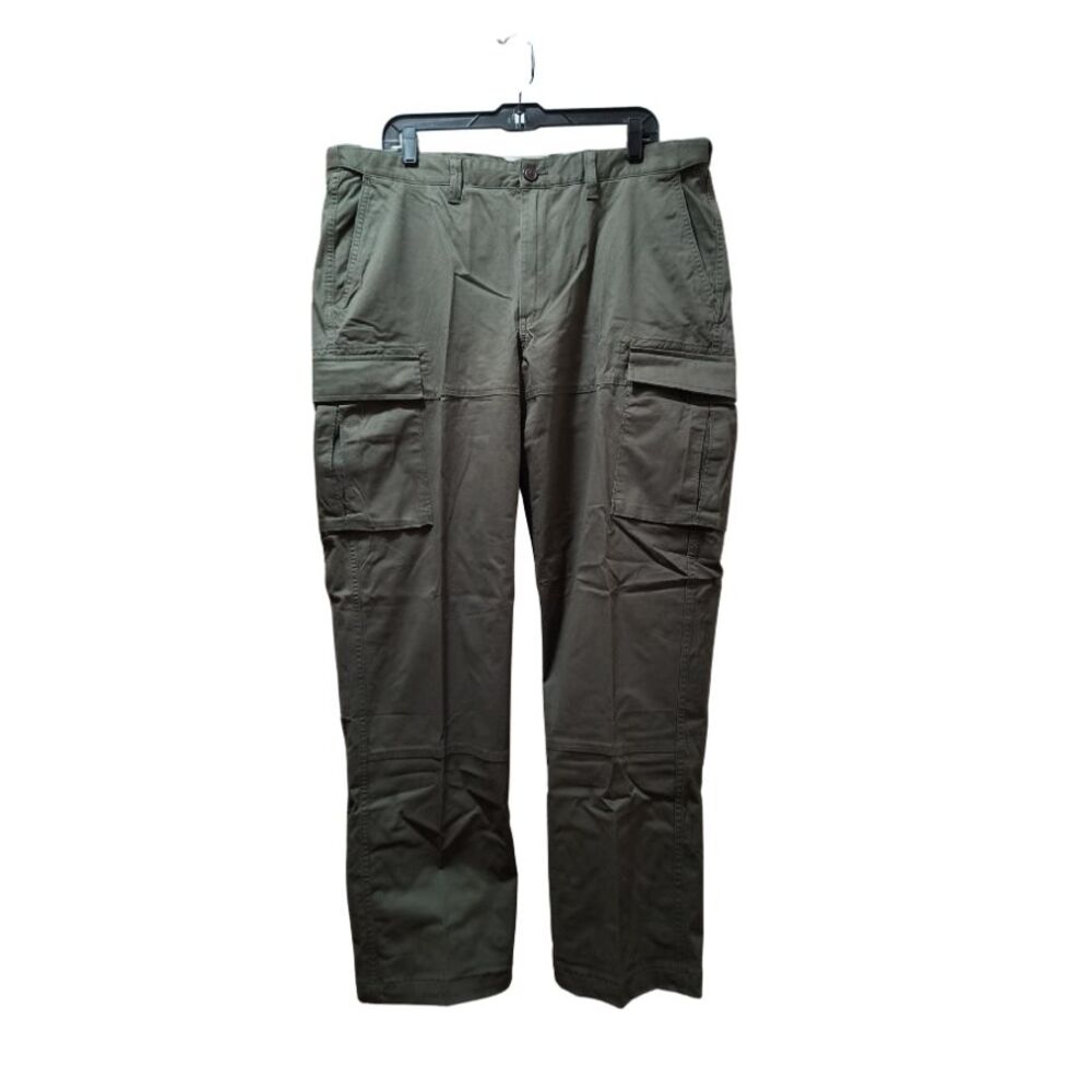 Lands' End Cargo Pants Men's 38x32 Olive Green Stretch Traditional Fit